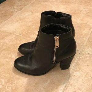 ALDO Black Leather Ankle Boots